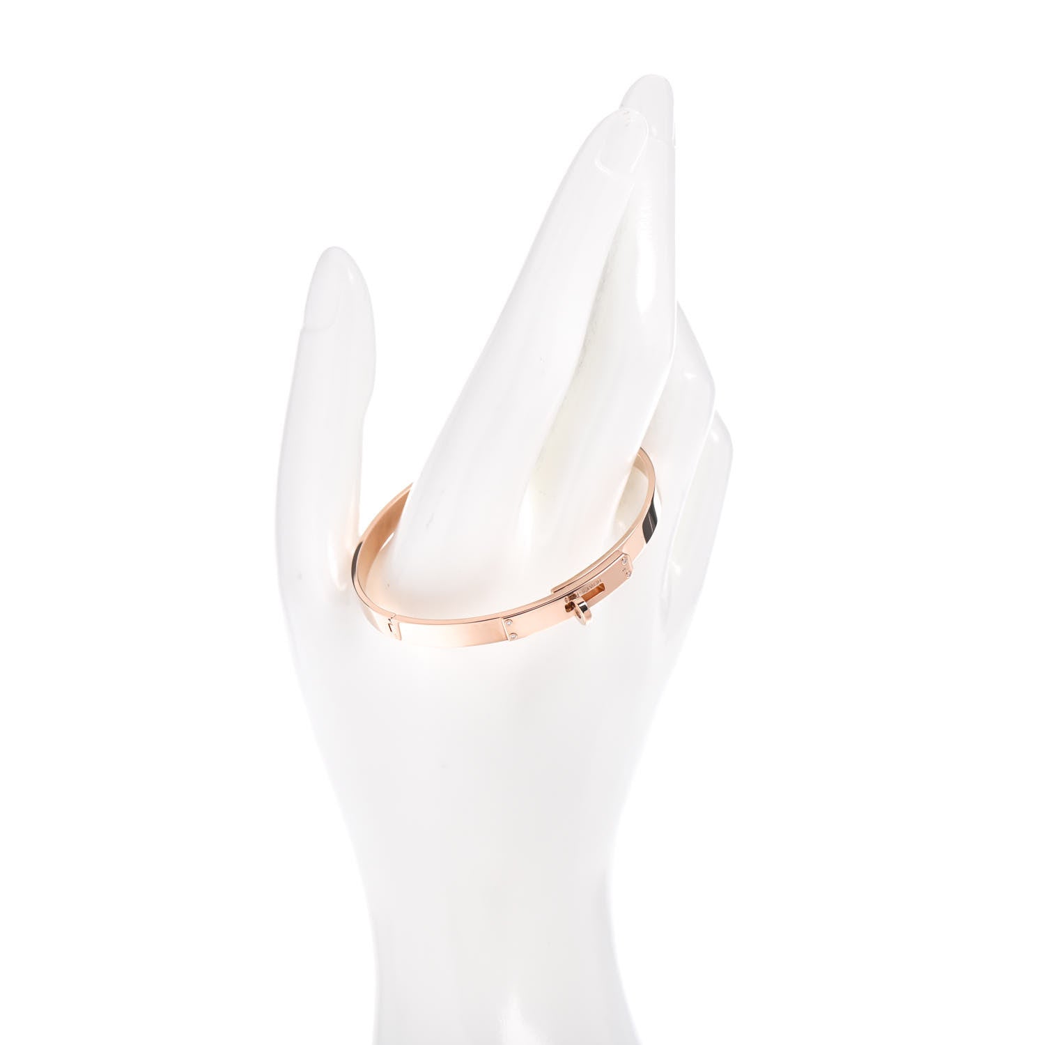 Hermes 18K Rose Gold Diamond PM Kelly Bracelet SH 2 of 5