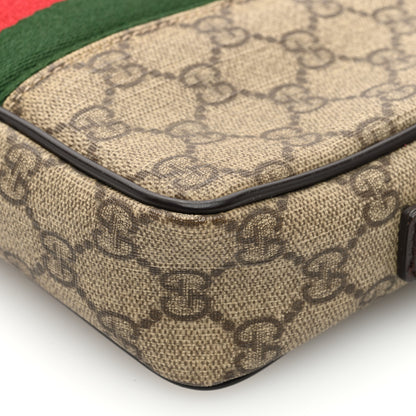 Gucci GG Supreme Monogram Canvas Web Shoulder Bag Brown 10 of 12