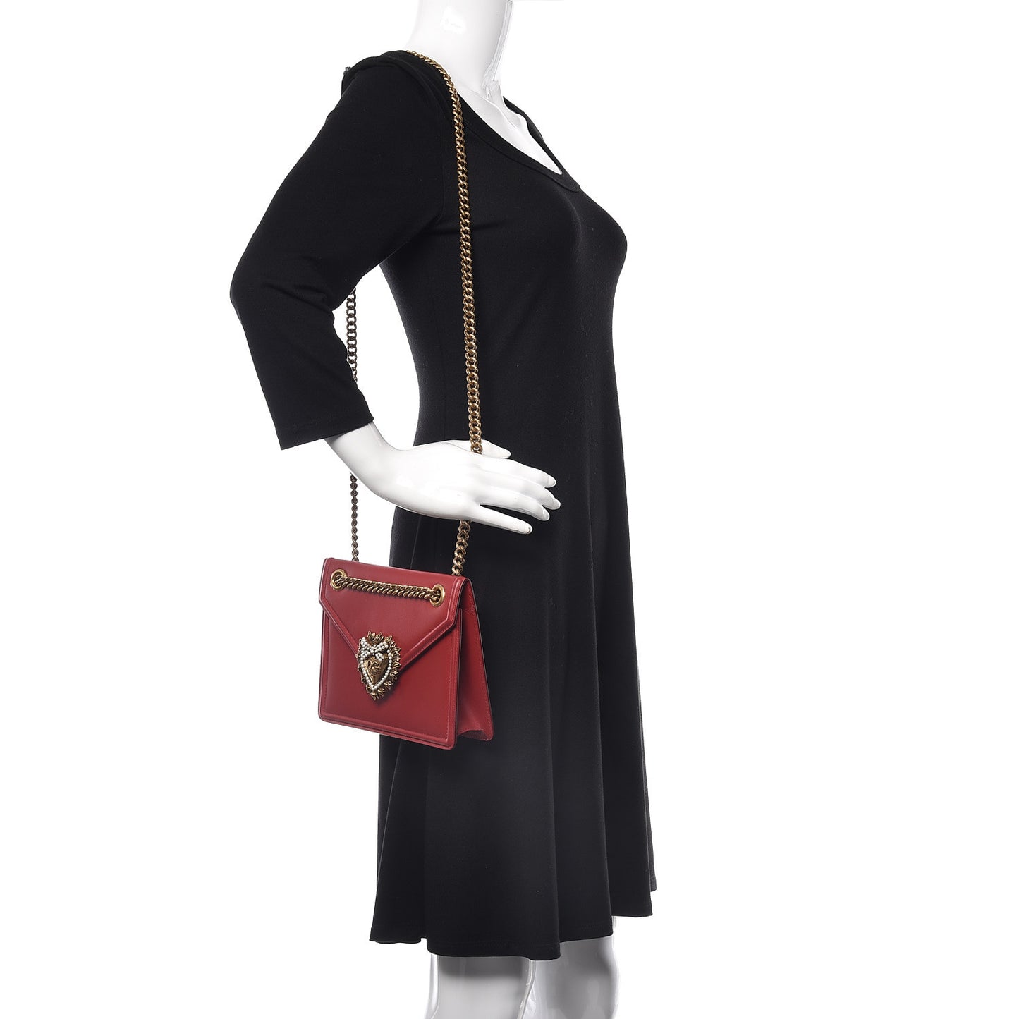 Smooth Calfskin Medium Devotion Crossbody Bag Poppy Red