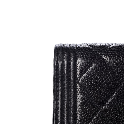 Chanel Caviar Quilted Large Boy Gusset Flap Wallet Black 12 of 16