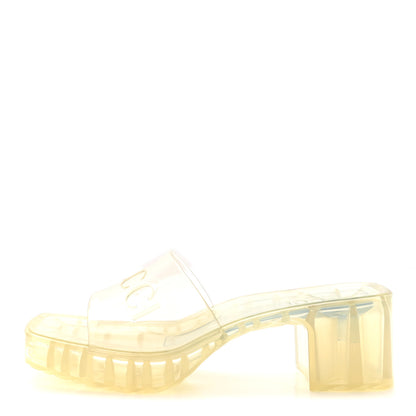 Gucci Rubber Gucci Logo Womens Platform 20/60mm Slide Sandals 35 Transparent 1 of 8
