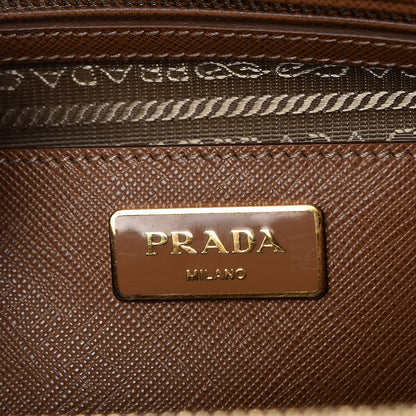 Prada Saffiano Medium Galleria Double Zip Tote Caramel 7 of 10