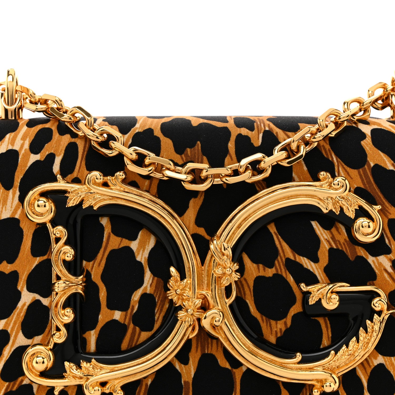 Dolce & Gabbana Satin Ocelot Printed DG Girls Phone Bag Black 15 of 19