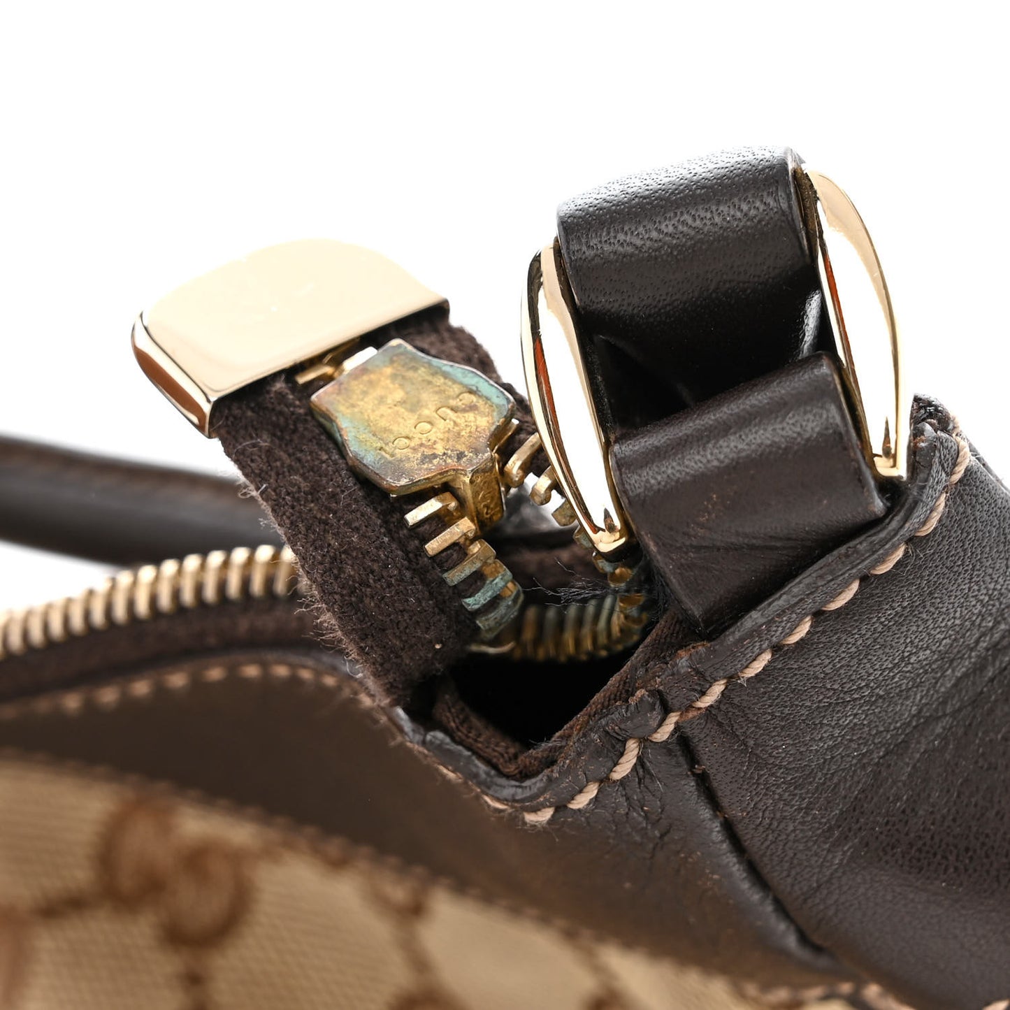Monogram Large D Gold Hobo Dark Brown