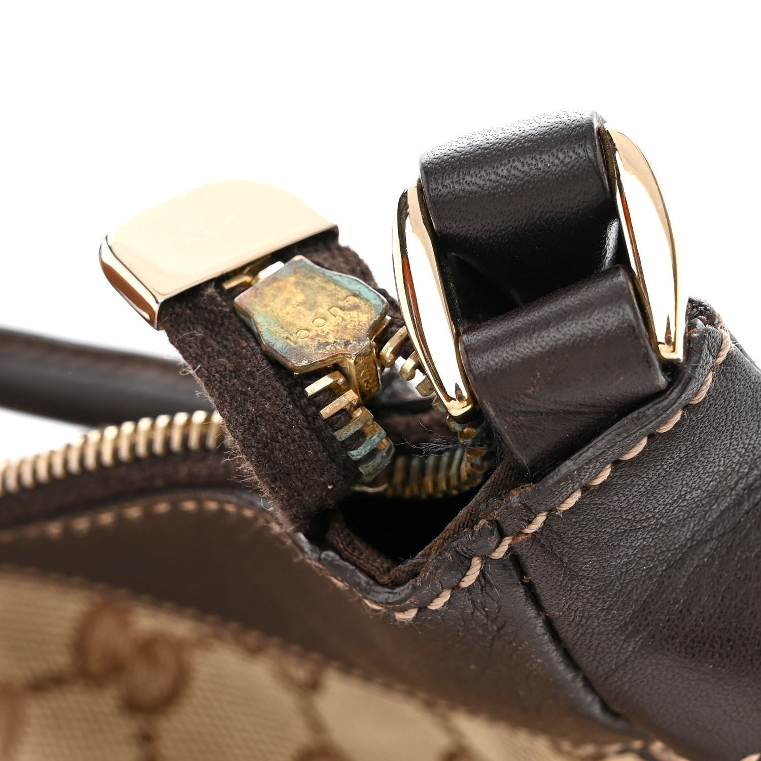 Gucci Monogram Large D Gold Hobo Dark Brown 11 of 12