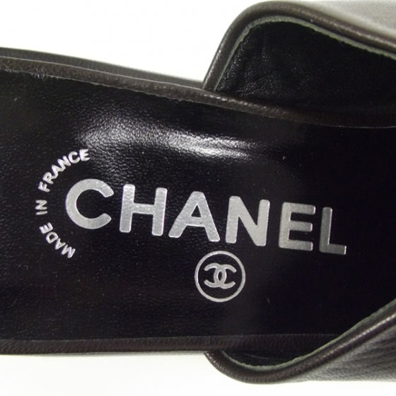Chanel Leather Slides 40.5 6 of 7