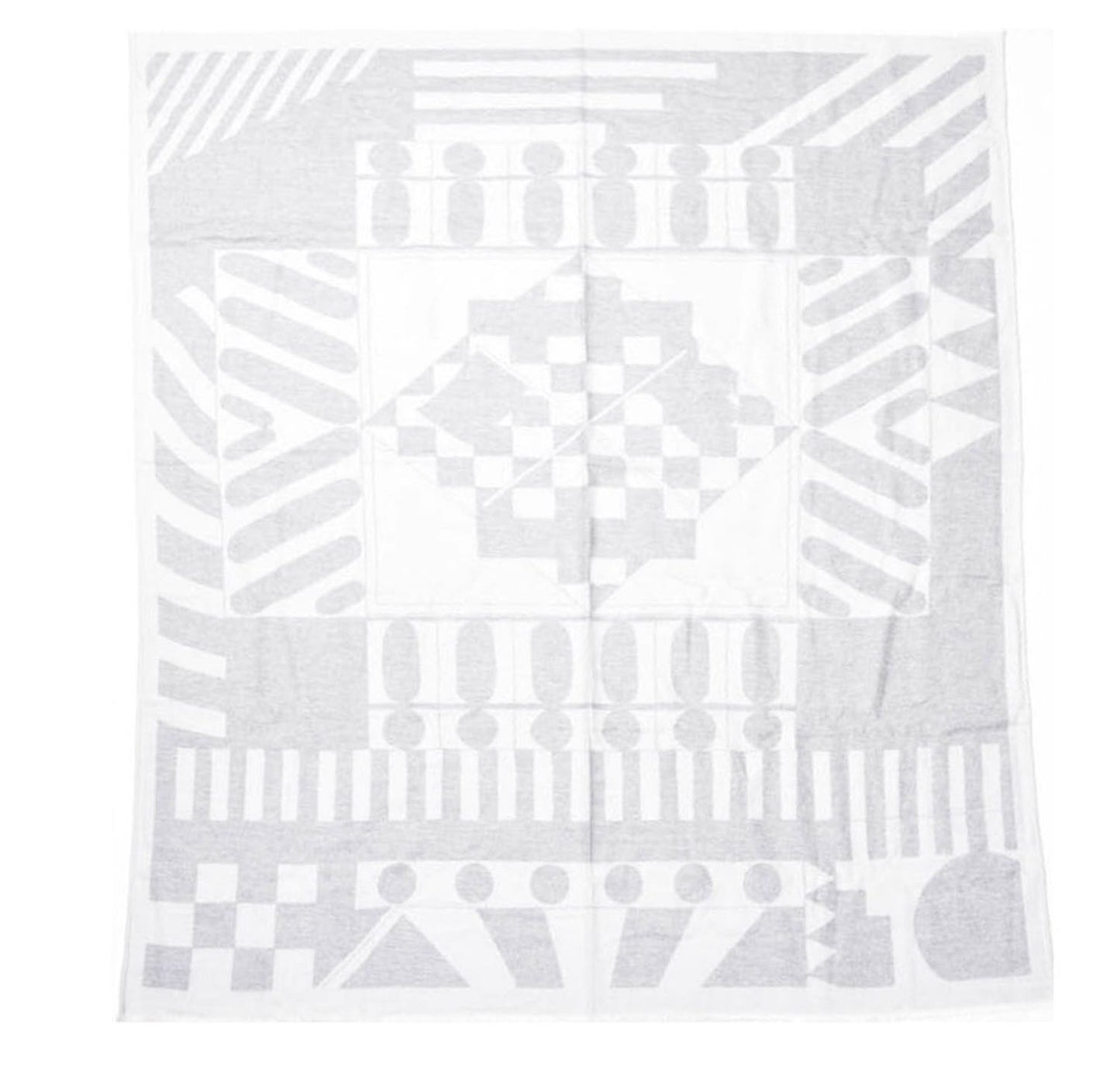 Wool Promenade Au Faubourg Blanket Blanc Gris