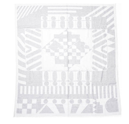 Hermes Wool Promenade Au Faubourg Blanket Blanc Gris 1 of 3