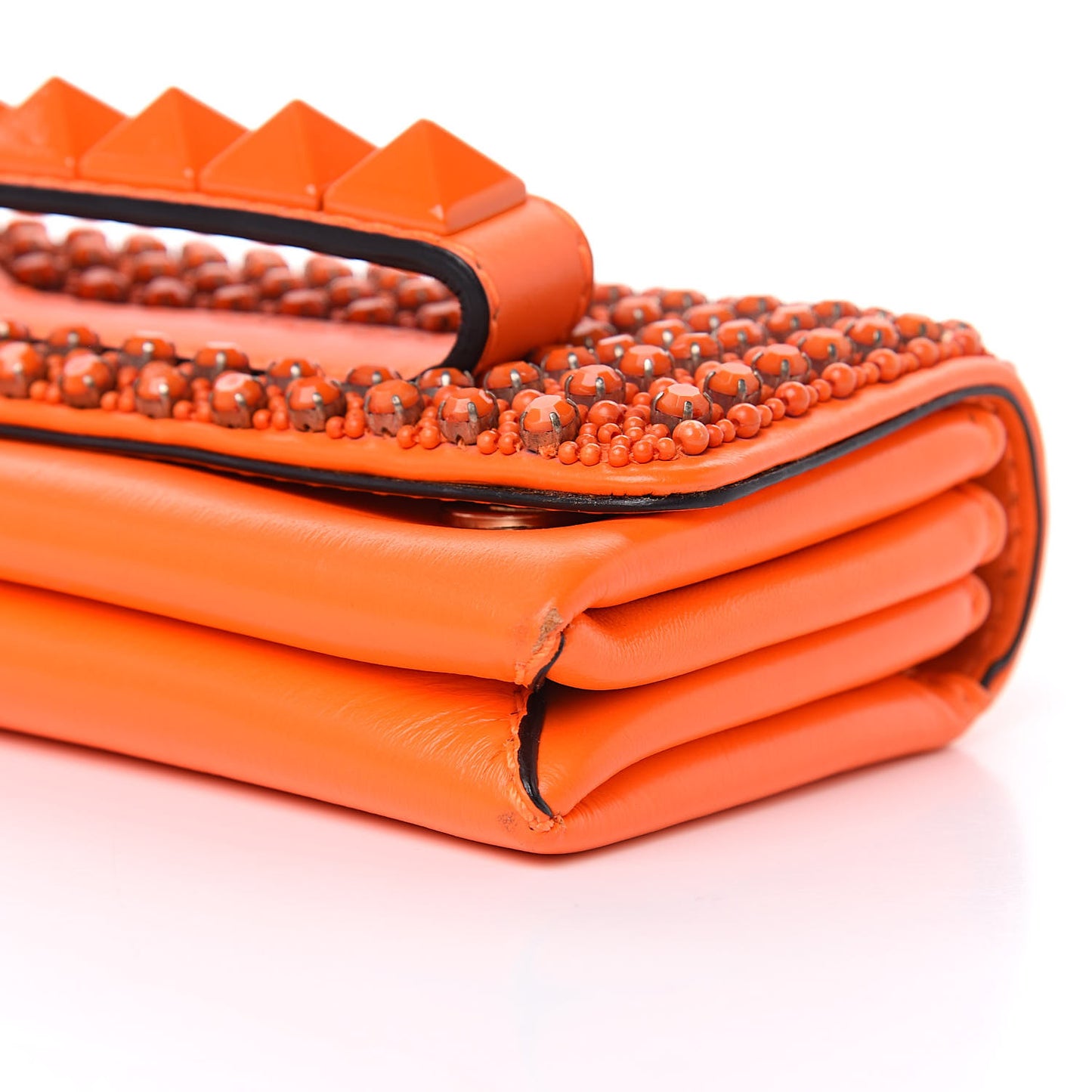 Nappa Studded Va Va Voom Shoulder Bag Orange