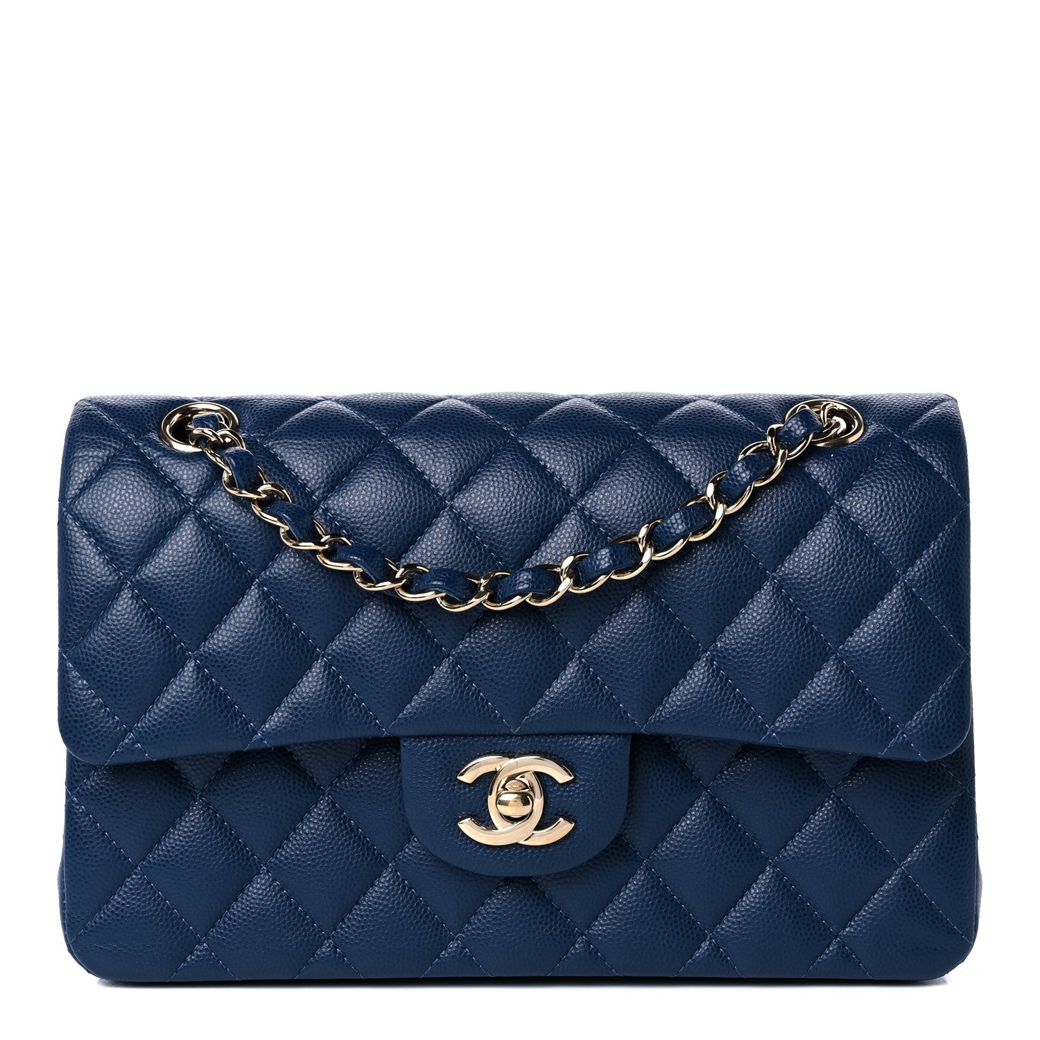 Chanel Caviar Quilted Small Double Flap Navy 1 of 12