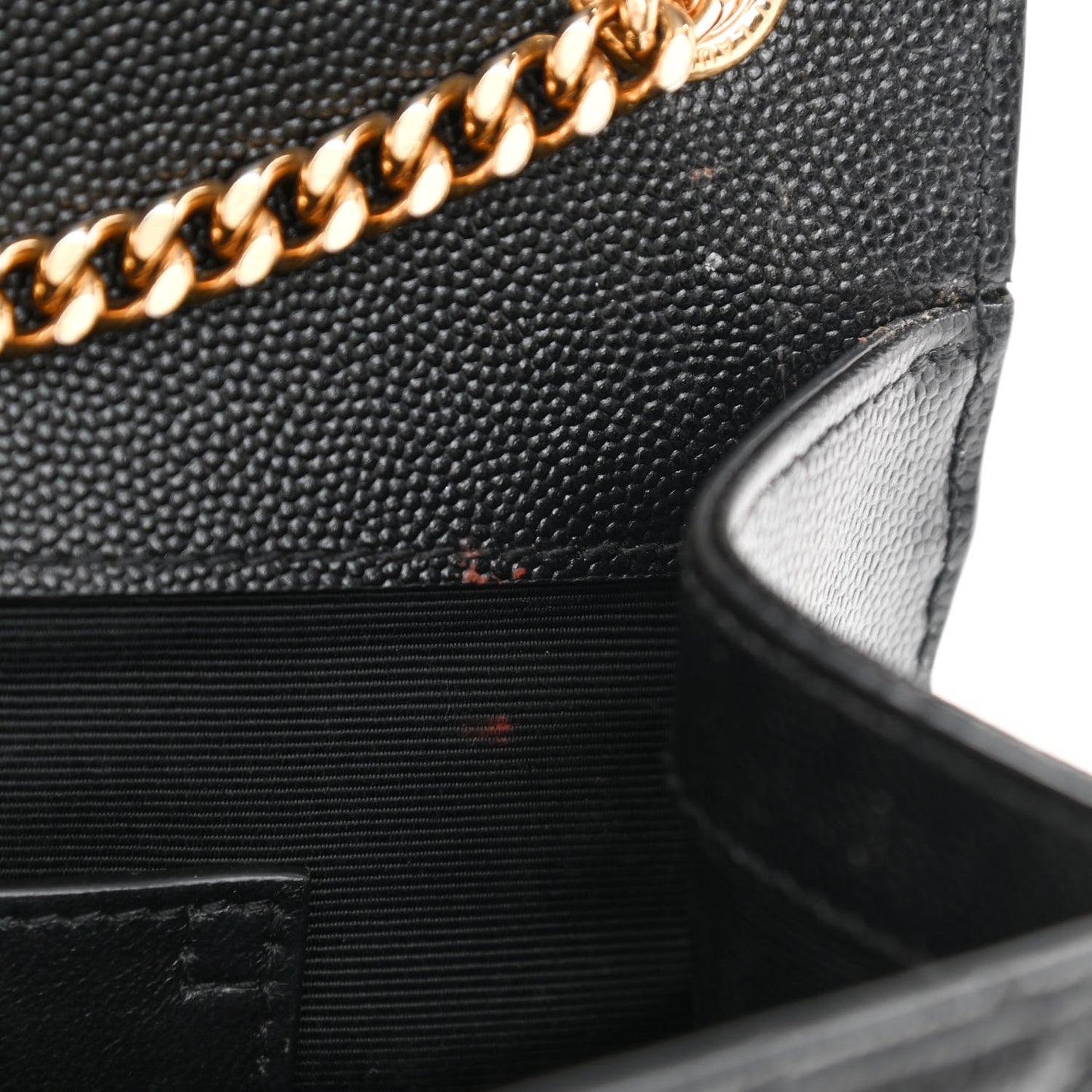 Grain De Poudre Textured Mixed Matelasse Triquilt Small Monogram Satchel Black
