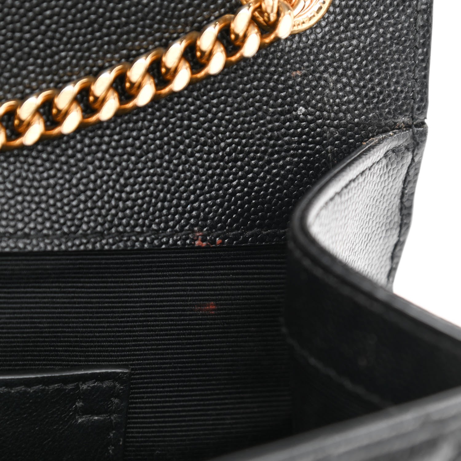 Saint Laurent Grain De Poudre Textured Mixed Matelasse Triquilt Small Monogram Satchel Black 8 of 9