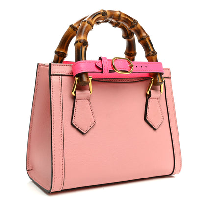Gucci Wonka Grain Calfskin Mini Diana Tote Bag Wild Rose Fuxia Fluo 3 of 12