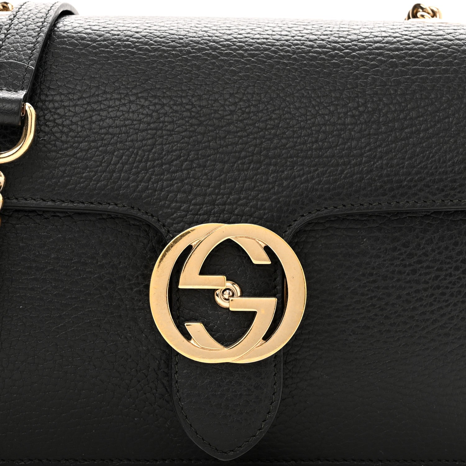 Gucci Dollar Calfskin Small Interlocking G Shoulder Bag Black 8 of 11