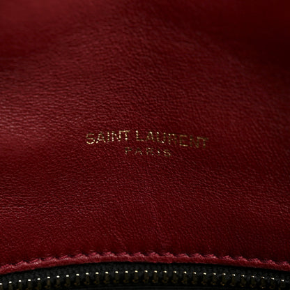 Saint Laurent Lambskin Quilted Toy Loulou Puffer Monogram Chain Satchel Red 11 of 15