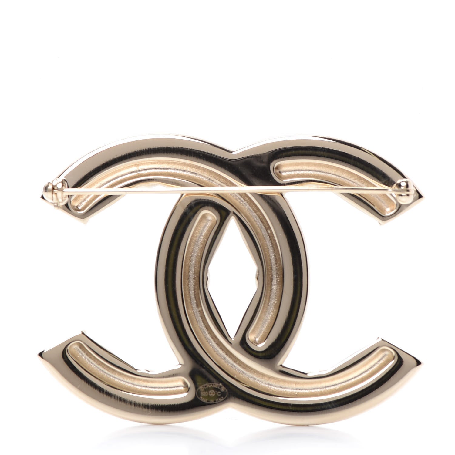 Chanel Baguette Crystal Quilted Vintage Allure CC Brooch Gold 3 of 4