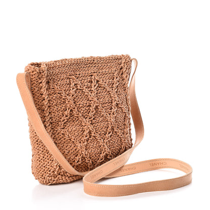 Chanel Calfskin Woven Crossbody Bag Brown 3 of 11
