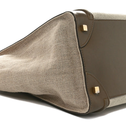 Celine Natural Canvas Smooth Calfskin Mini Luggage Brown 8 of 11