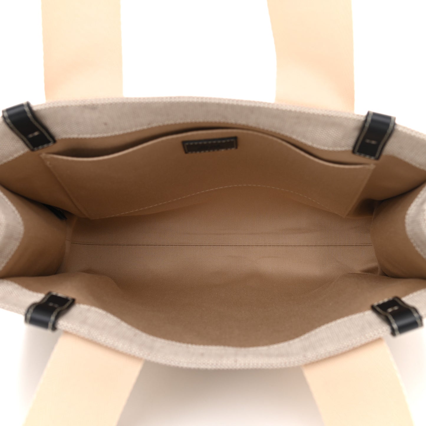 Cotton Calfskin Medium Woody Ribbon Tote White Black