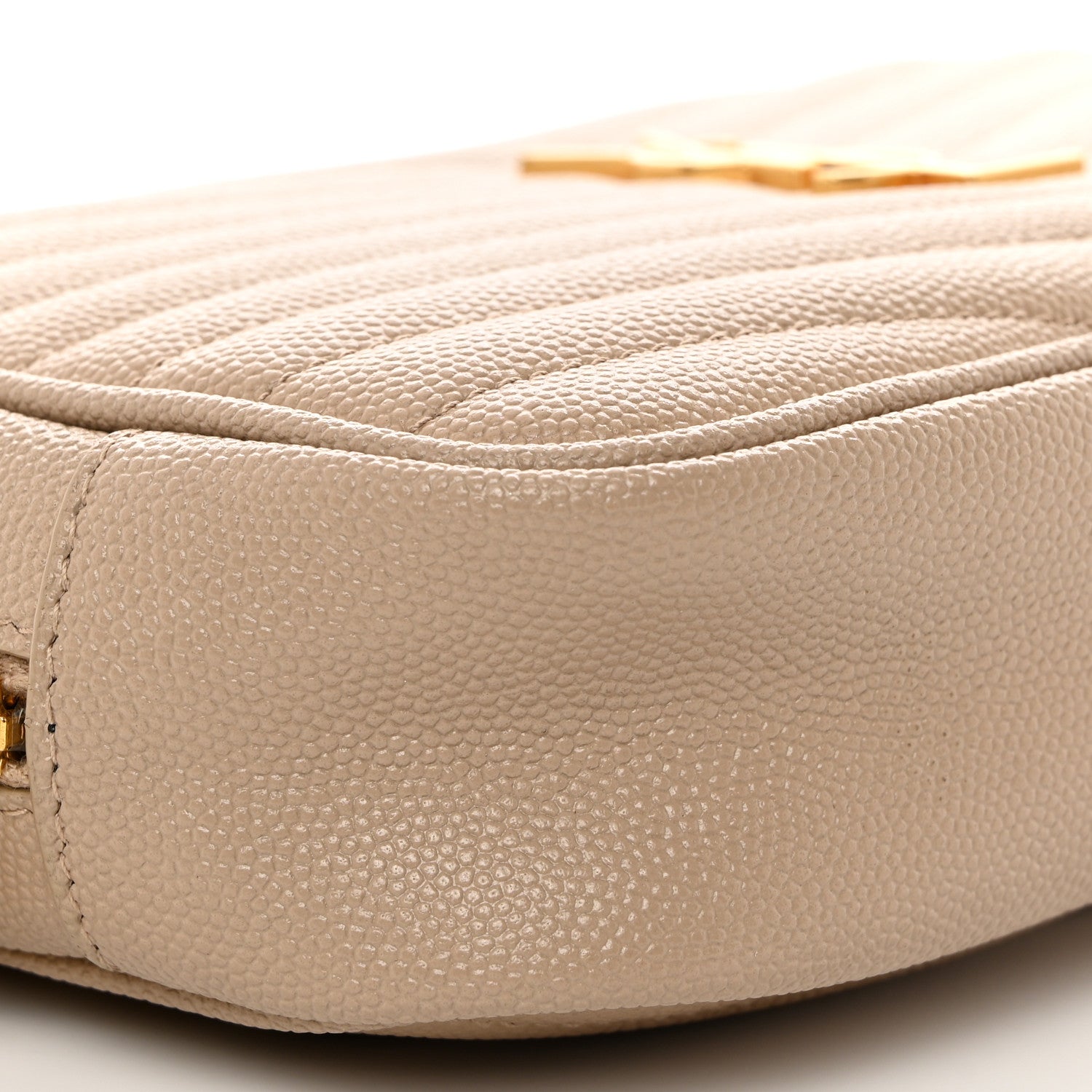 Saint Laurent Grain De Poudre Matelasse Monogram Mini Lou Camera Bag Dark Beige 9 of 10