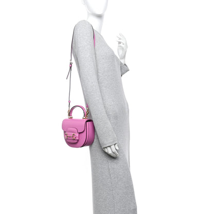 Gucci Azalea Calfskin Mini Top Handle Horsebit 1955 Crossbody Bag Libre Pink 3 of 17