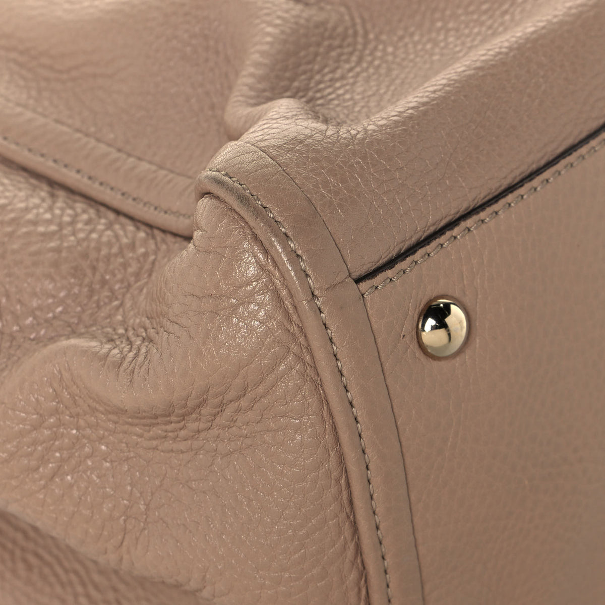 Pebbled Calfskin Medium Soho Shoulder Bag Camelia