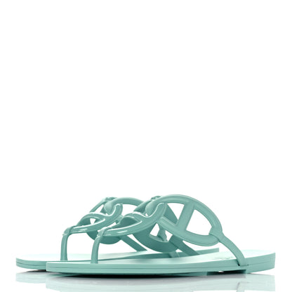 Hermes Rubber Womens Egerie Sandals 38 Vert Embrun 3 of 9