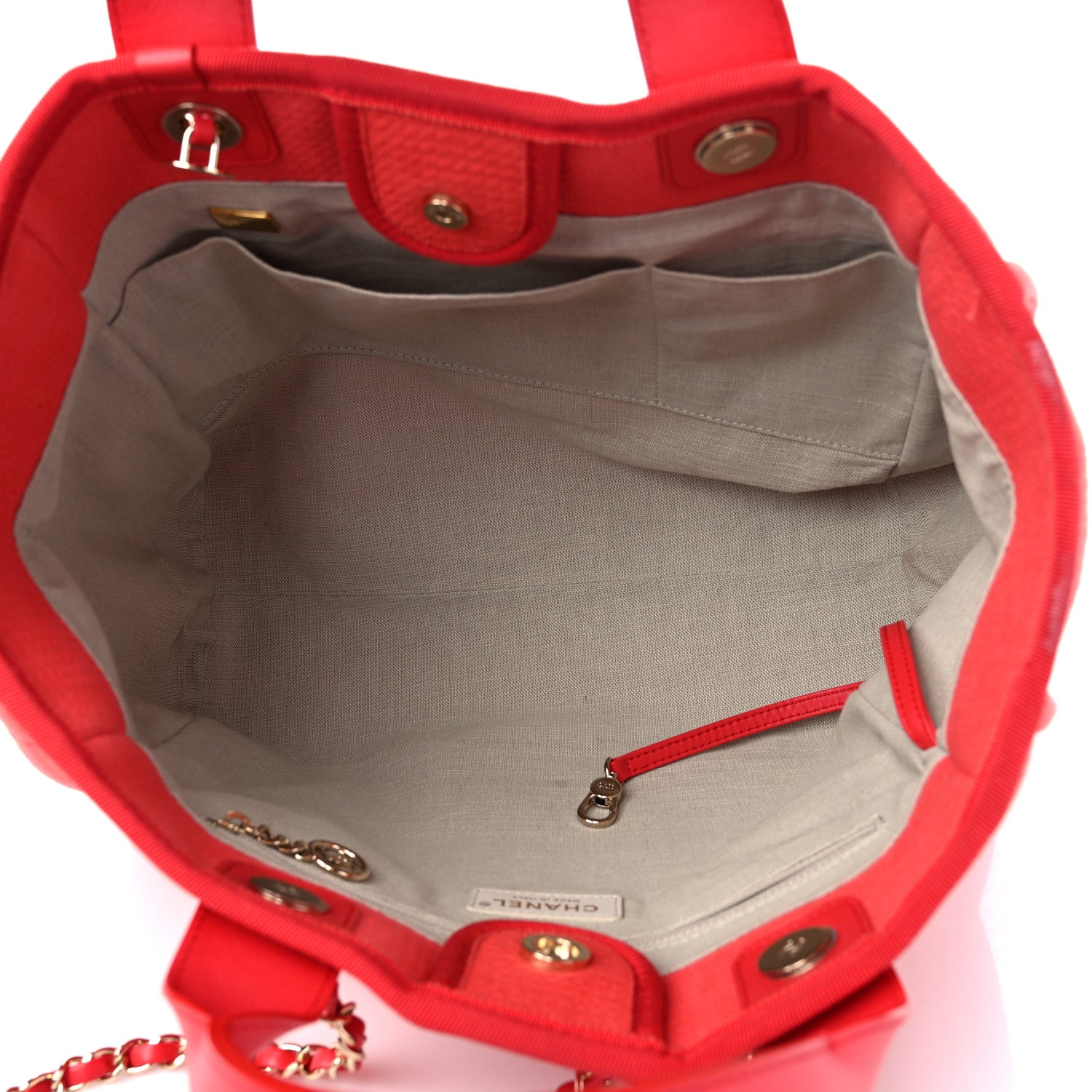 Chanel Mixed Fibers Small Deauville Tote Red 5 of 15