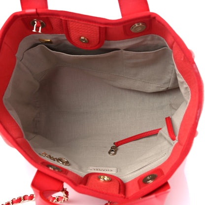 Chanel Mixed Fibers Small Deauville Tote Red 5 of 15