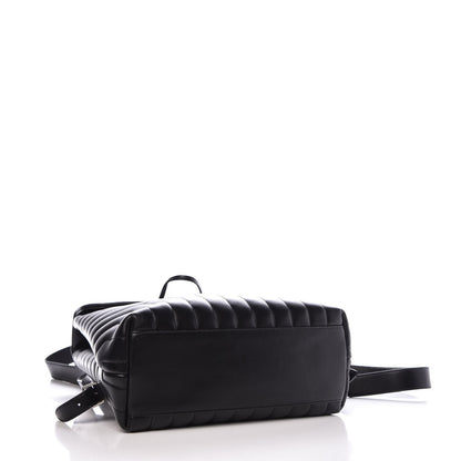 Saint Laurent Calfskin Y Quilted Monogram Medium Loulou Backpack Black 4 of 9