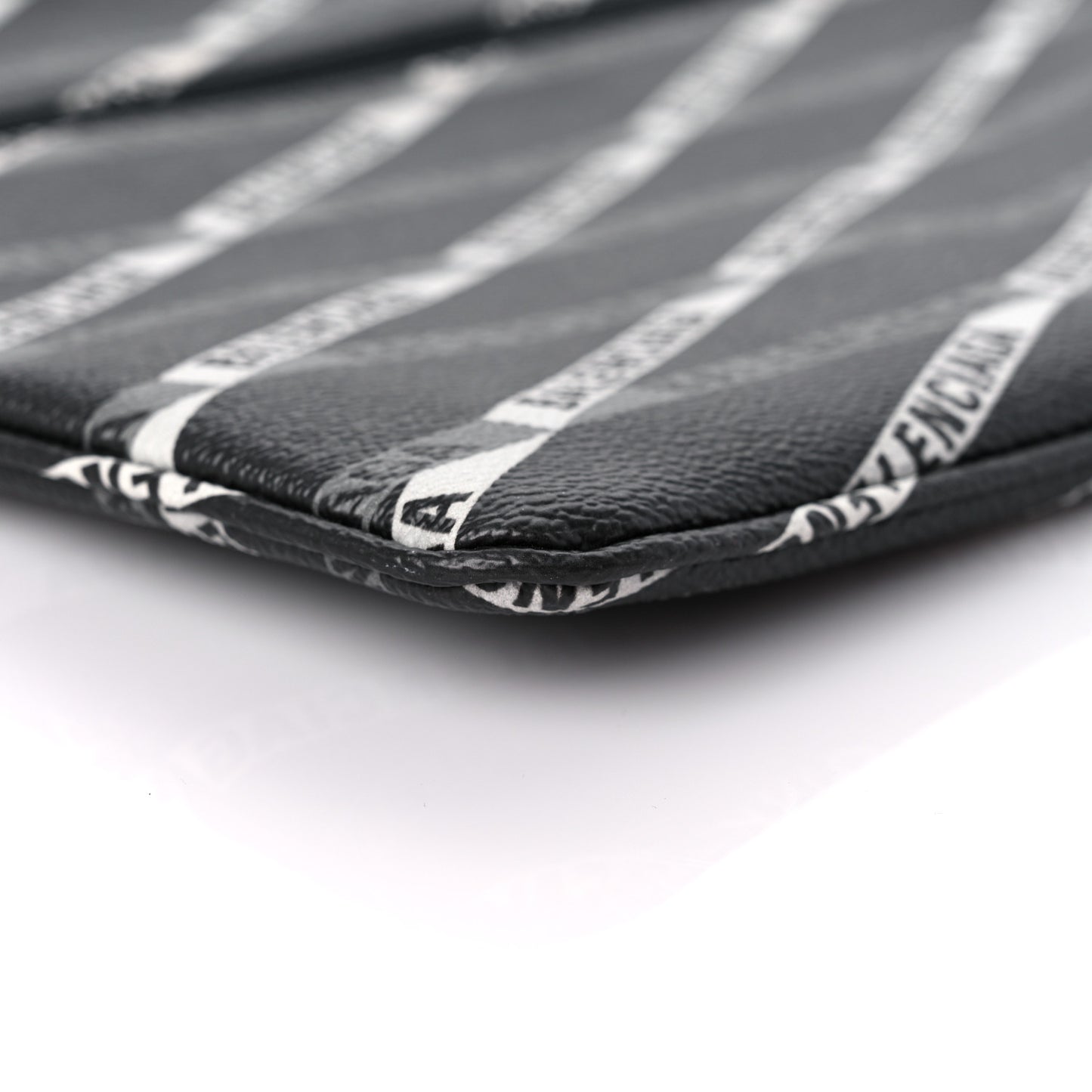 Coated Canvas Losange Monogram Zip Pouch Black Grey