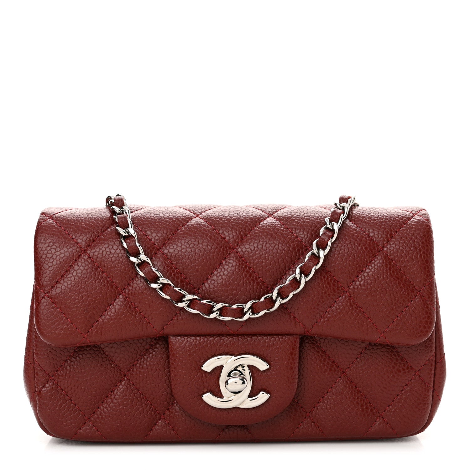 Chanel Caviar Quilted Extra Mini Flap Burgundy 1 of 12