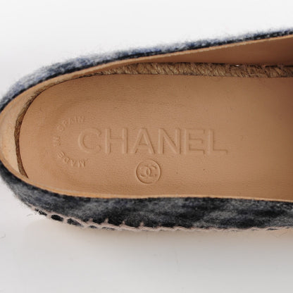 Chanel Flannel CC Espadrilles 41 Grey Black 10 of 10