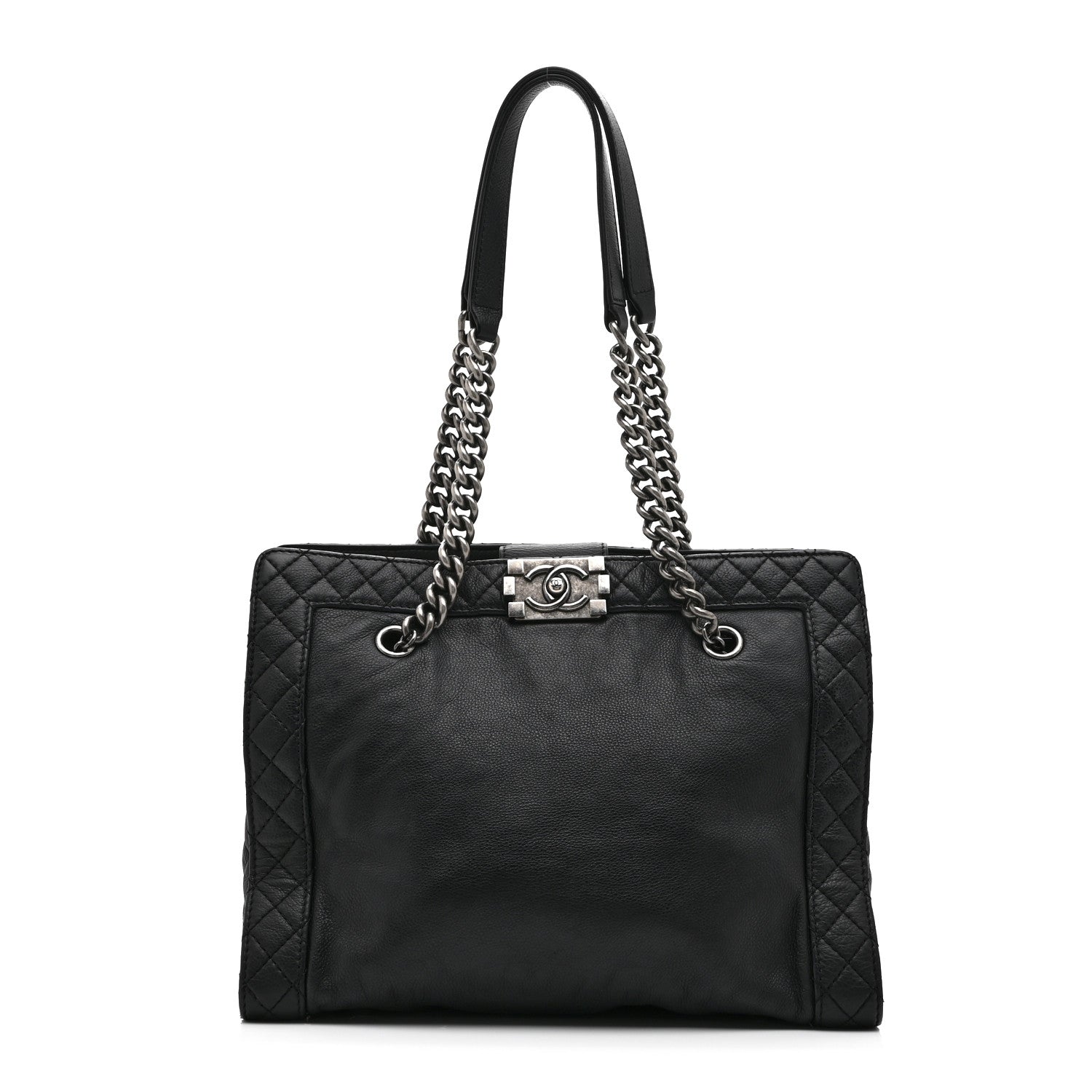 Chanel Calfskin Boy Reverso Shopping Tote Black 1 of 10