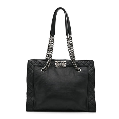 Chanel Calfskin Boy Reverso Shopping Tote Black 1 of 10