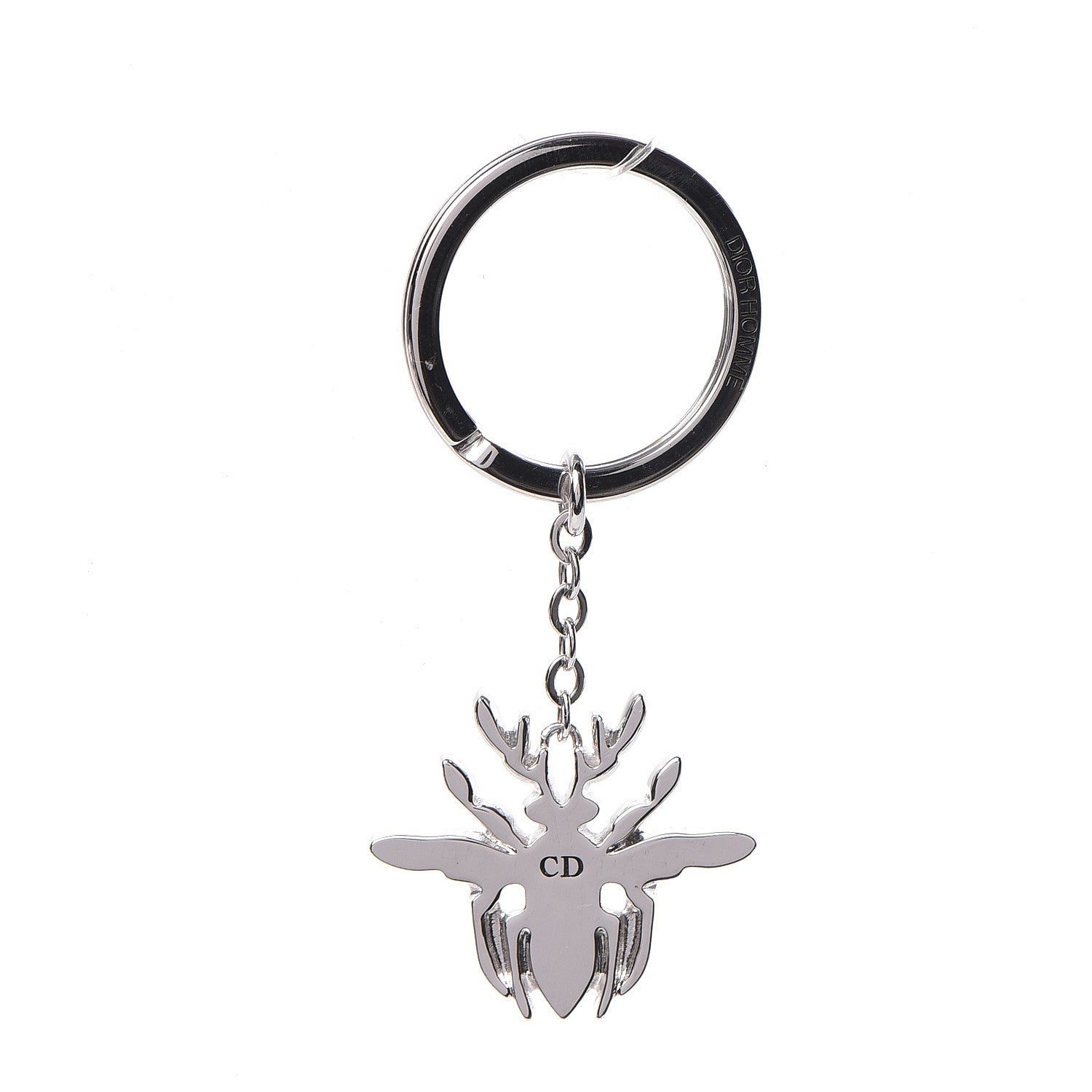 Christian Dior Palladium Bee Charm Key Ring 1 of 2