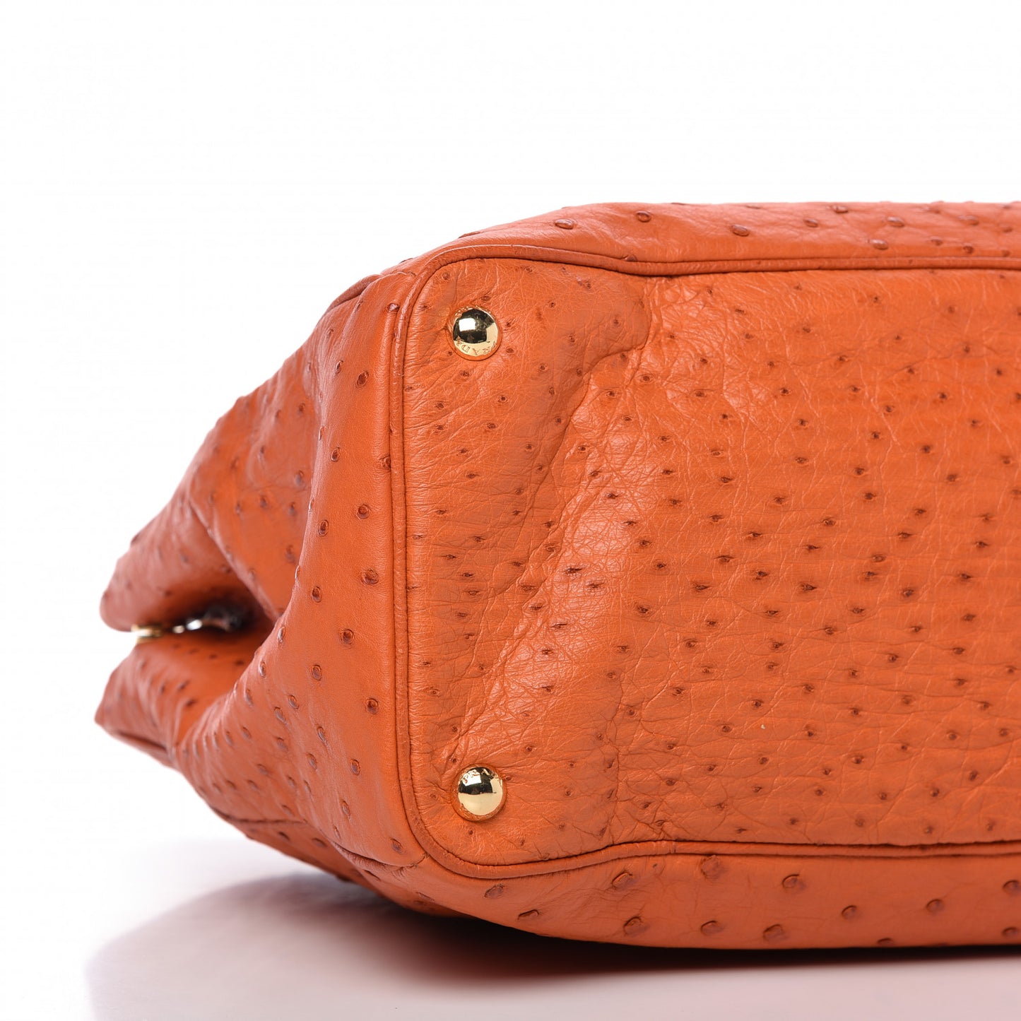 Ostrich Double Zip Tote Papaya