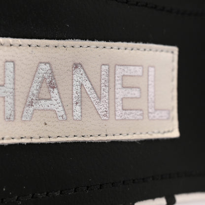 Chanel Printed Lambskin CC Platform Sandals 37 White Black 12 of 12