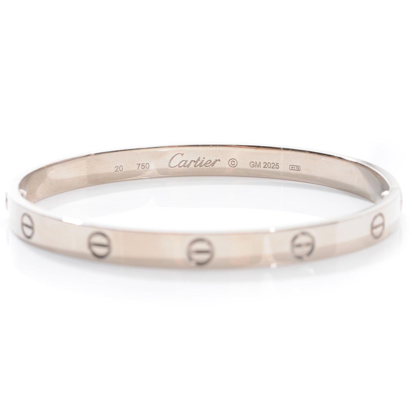 18K White Gold LOVE Bracelet 20