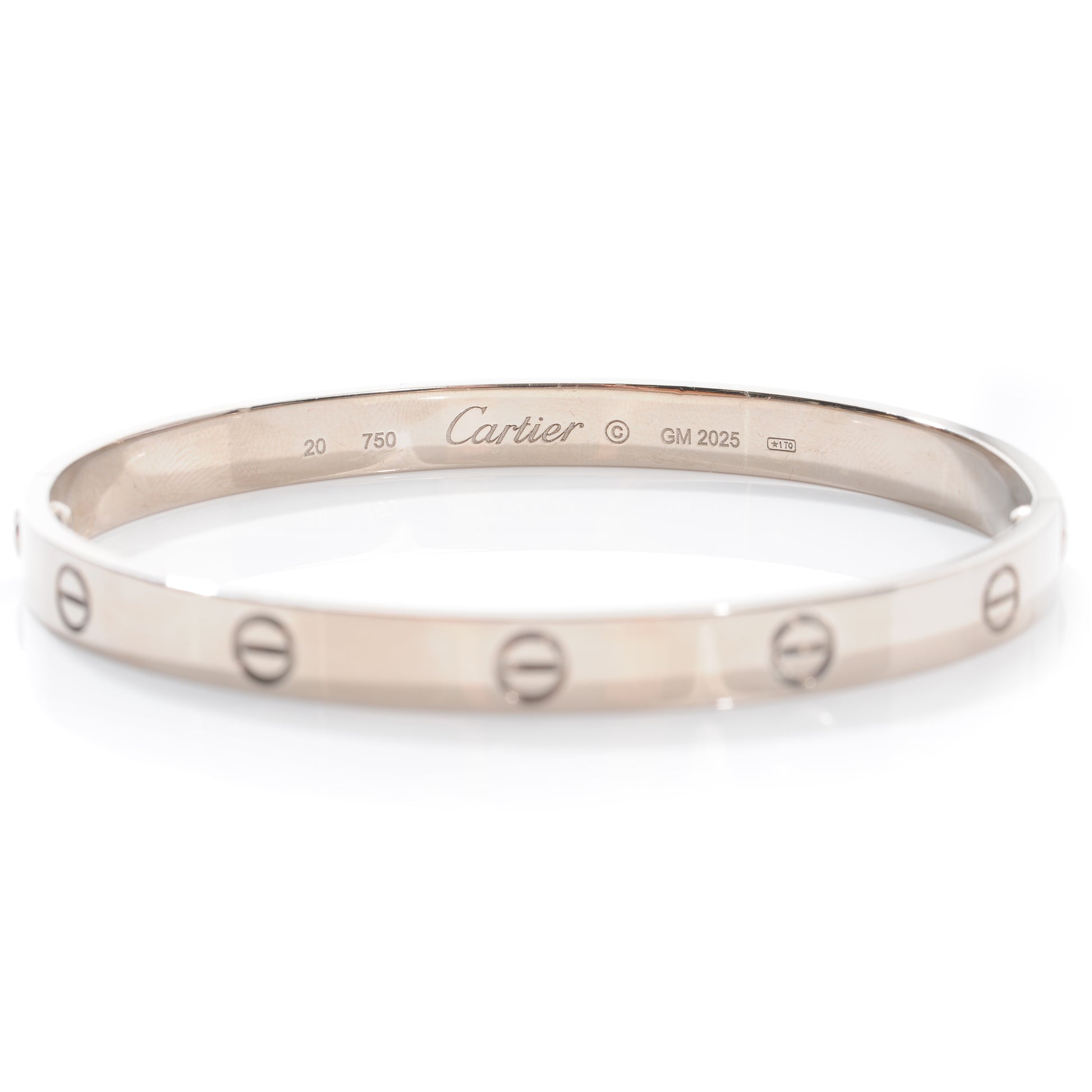 Cartier 18K White Gold LOVE Bracelet 20 3 of 5
