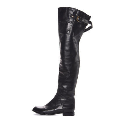 Louis Vuitton Calfskin Knee High Flat Boots 40 Black 1 of 8