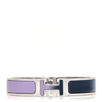 Hermes Enamel Narrow Fusion Clic Clac H Bracelet GM Lilas Ultramarine 1 of 5