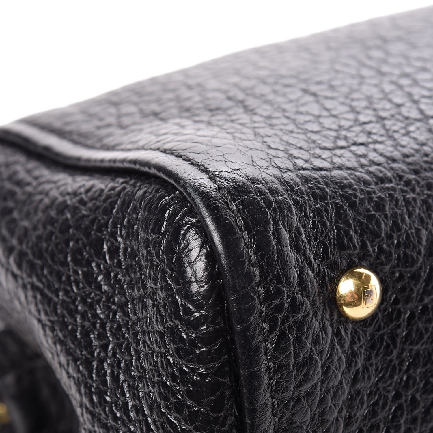 Fendi Pebbled Calfskin Small Chameleon Tote Black 9 of 16