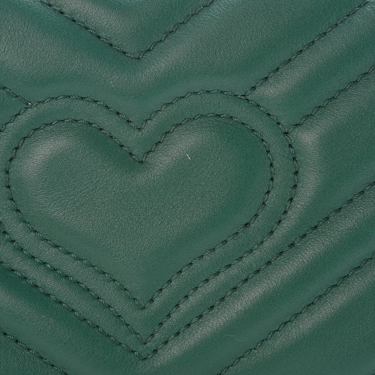 Gucci Calfskin Matelasse Super Mini GG Marmont Shoulder Bag Emerald Green 10 of 11