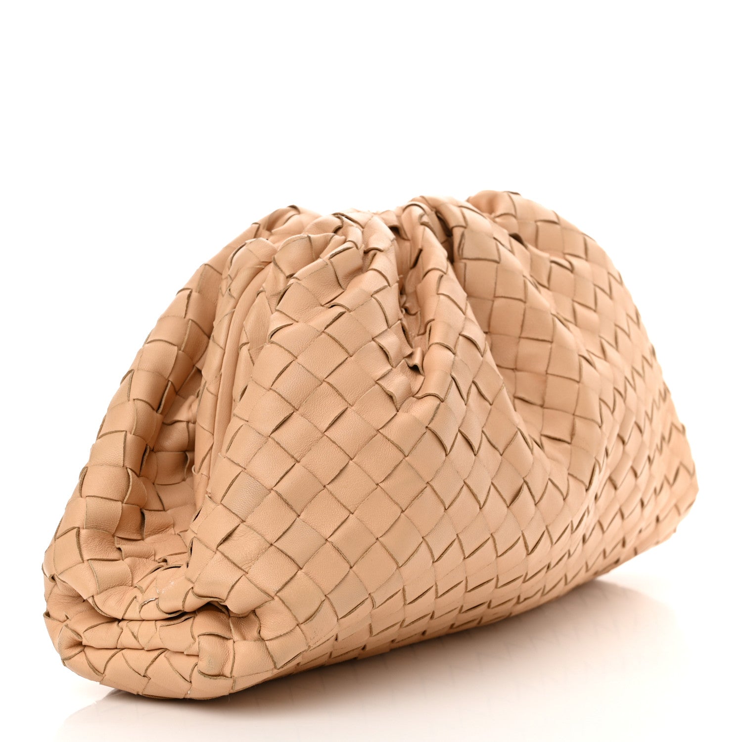 Bottega Veneta Nappa Maxi Intrecciato The Pouch Oversized Clutch Almond 3 of 18