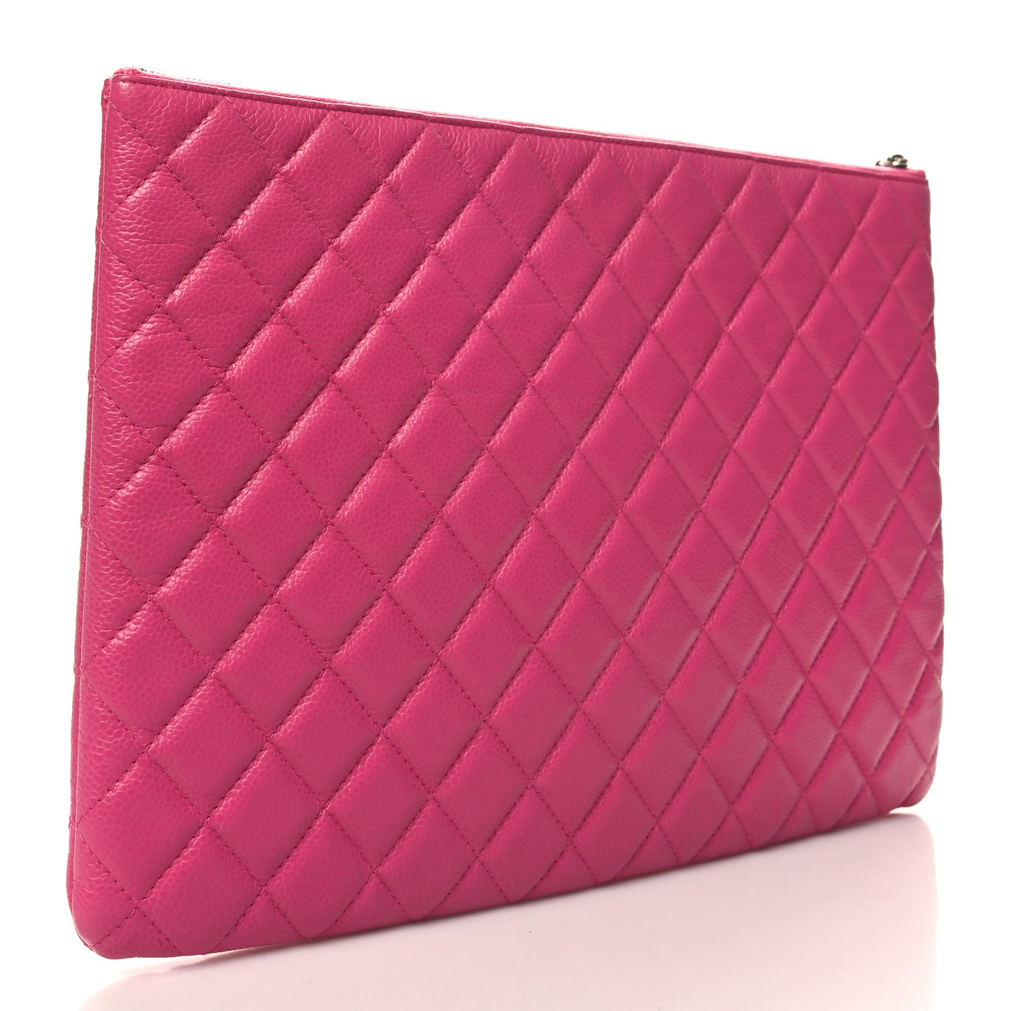 Caviar Quilted Large Cosmetic Case Pink