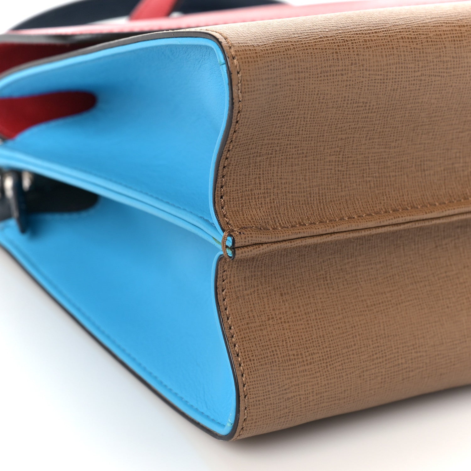 Fendi Vitello Elite Flamingo Colorblock Demi Jour Shoulder Bag Orzo Mattone Maldives 6 of 7