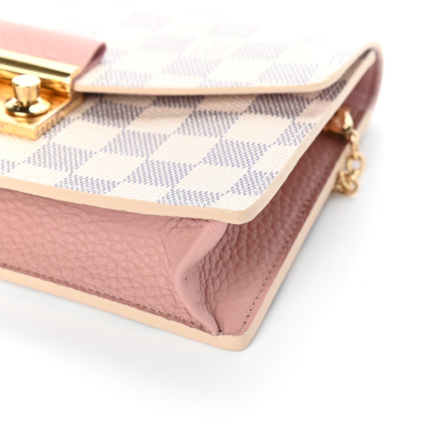 Damier Azur Croisette Chain Wallet Rose Ballerine