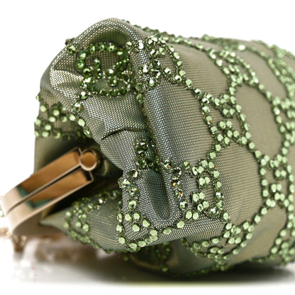 Gucci Nylon Crystal GG Monogram Mini Bow Clutch With Chain Green 9 of 10