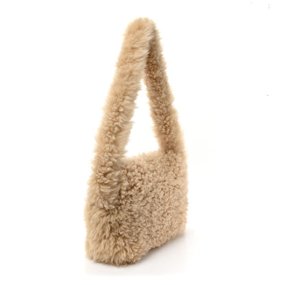 Saint Laurent Shearling Shoulder Bag Natural 3 of 10